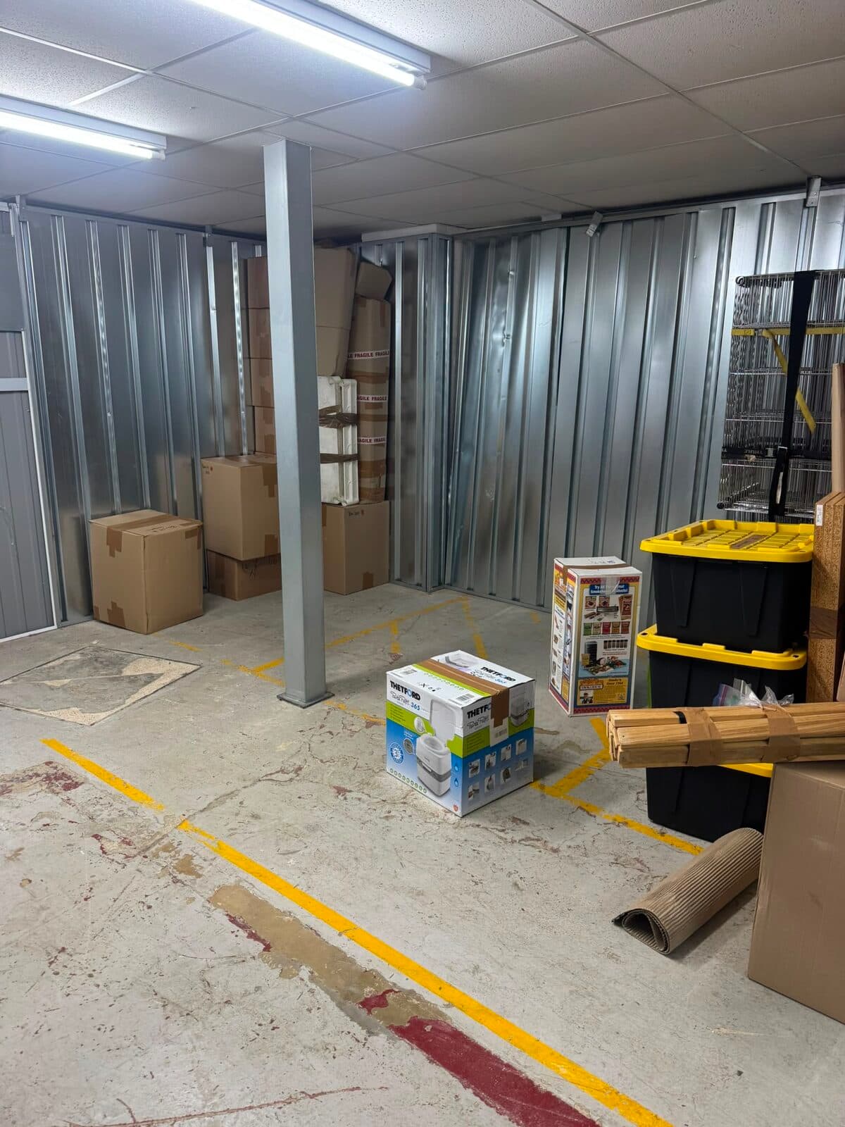 Boxes and furniture staged ready for loading in Luton