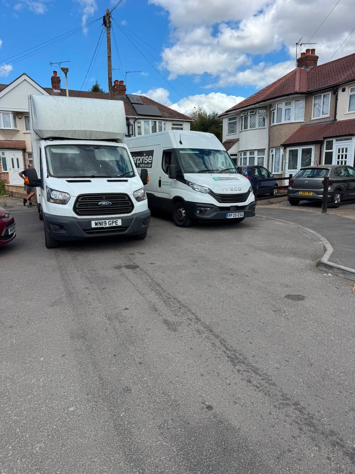 Both RayMovals vans loaded and ready to leave the Uxbridge street for the new home in Enfield