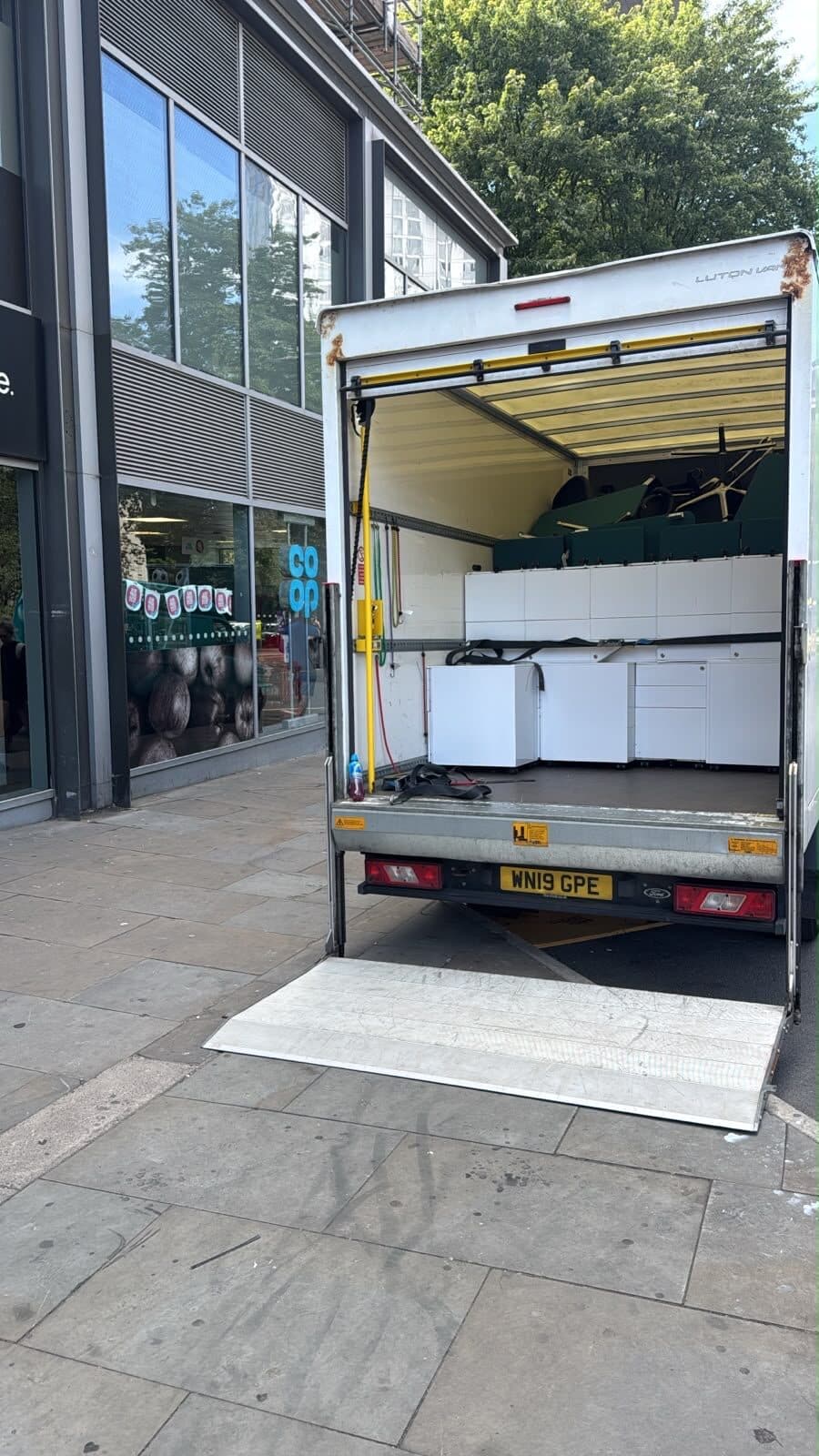Van loaded and ready to depart for the new house in Harrow