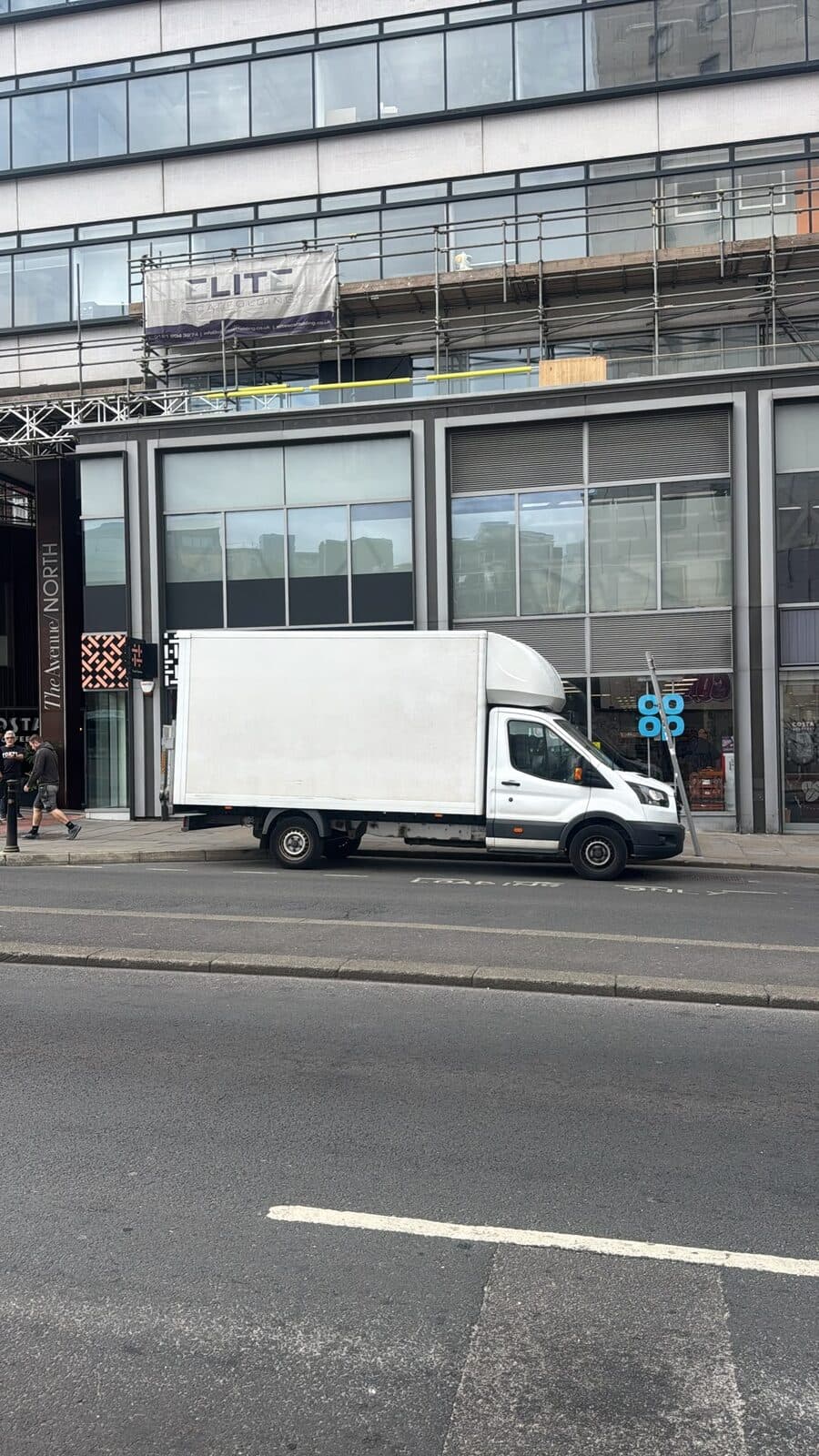 RayMovals Luton box van on site during the A6 Motors office move from Manchester to Houghton Regis